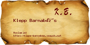 Klepp Barnabás névjegykártya